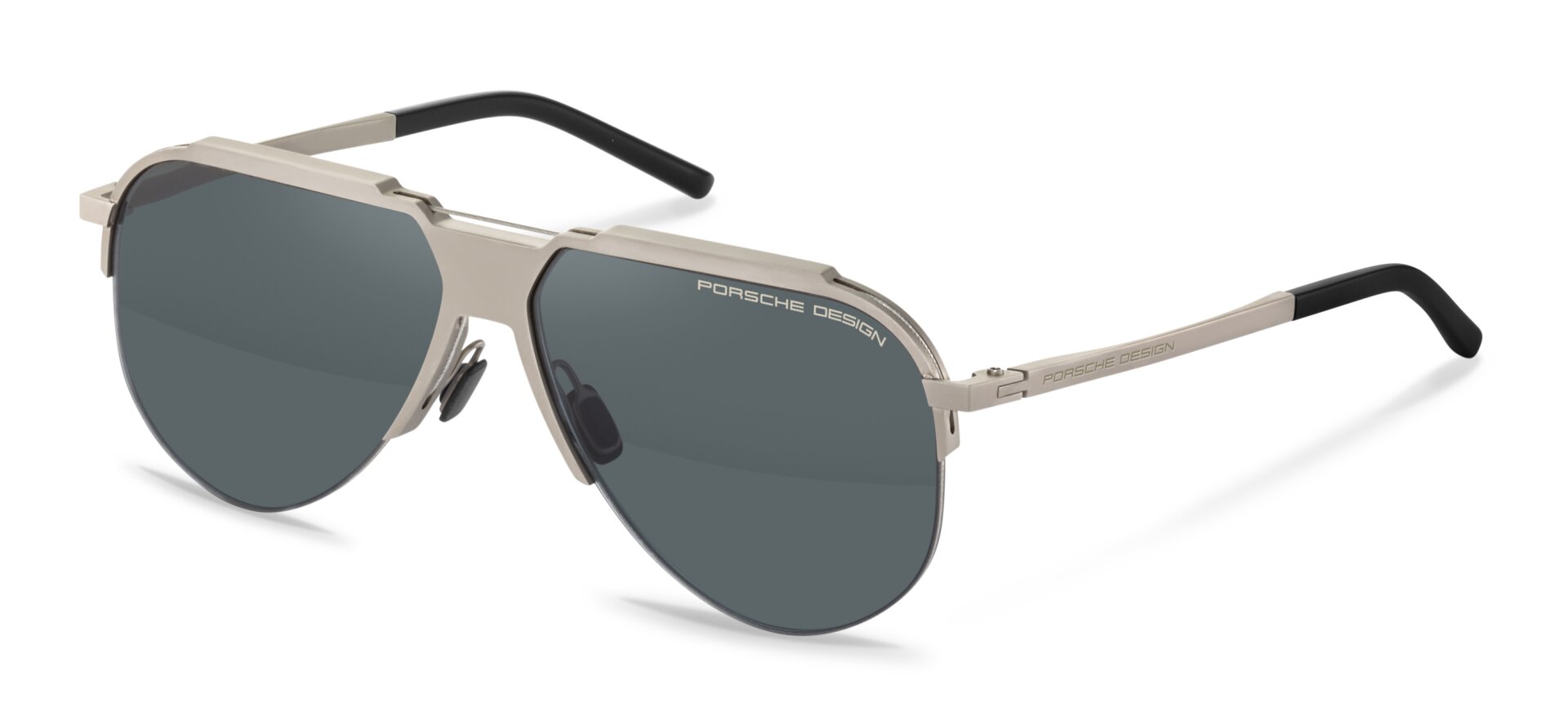 Eine Sonnenbrille mit grauen Gläsern.