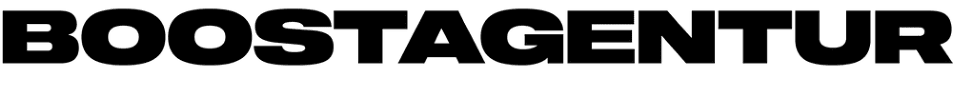 The word BOOSTAGENTUR displayed in bold, black, all-caps sans-serif font on a transparent background.